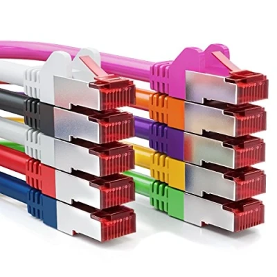 Immagine di deleyCON 10x 0,5m Cavo Patch CAT6 PIMF S/FTP Schermatura CAT 6 RJ45 di Rete Ethernet LAN DSL Interruttore Router Modem Punto Accesso Multicolore