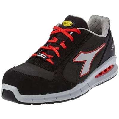 Immagine di Diadora Run Net Airbox Low S3 SRC, Scarpe da Ginnastica Uomo, C9034 Asfalto Argento Rosso, 44 EU