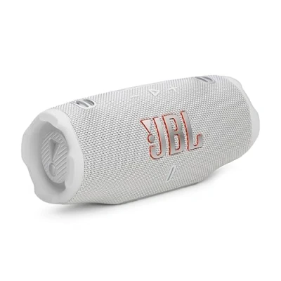Immagine di JBL Charge 6 Speaker Bluetooth Portatile Wireless, 28 Ore di Autonomia, Impermeabile IP68, Resistente alla Polvere e Antiurto, Suono Pro con AI Boost, Connessione Multi Auracast, Bianco