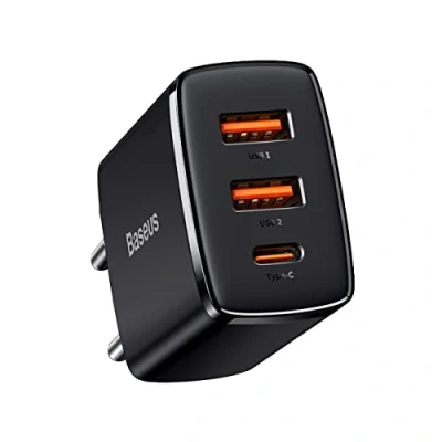 Immagine di Power Adapter Baseus Compact Fast Charge USB C 30W Black