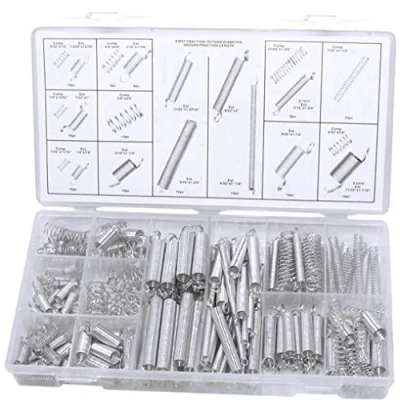 Immagine di YYWEi Molla Assortimento Set 200 Pezzi Kit di Molle Compressione Zincato Assortimenti a Estensione