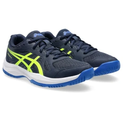 Immagine di Asics Upcourt 6 Unisex Scarpe da pallamano per bambini, Taglia: 35.5, Midnight/safety yellow Tessuto / sintetico