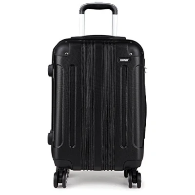 Immagine di Kono 20&quot;/24&quot;/28&quot; Viaggio Rigida e Leggerain ABS con 4 Ruote Rotanti Bagagli Alla Moda per Vacanze di Lavoro (Nero, S 56cm)