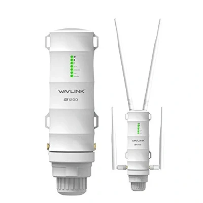 Immagine di WAVLINK AC1200 Gigabit Outdoor WLAN Access Point Support 60 Meters Poe, resistente alle intemperie, ripetitore per esterni, Dual Band 5G + 2,4G ideale Wi Fi (572HG3)