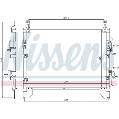 Immagine di NISSENS 940805 Condensatore senza essiccatore Alluminio 655 R 134a SSANGYONG: Rexton / 2