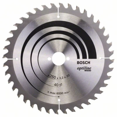 Immagine di Bosch Accessories Optiline Wood 2608640728 Lama circolare in metallo duro 250 x 30 3.2 mm Numero di denti: 40 1 pz.