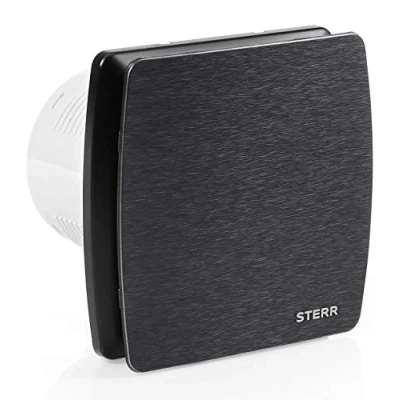 Immagine di STERR Ventilatore da bagno, 100 mm, con timer, colore nero, silenzioso, moderno, mm