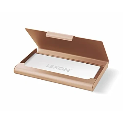 Immagine di Lexon CARTE BOX 20 biglietti da visita in alluminio (Oro)