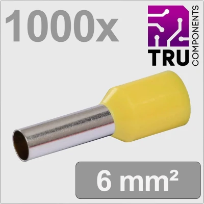Immagine di TRU COMPONENTS TC 13377216 Capocorda 6 mm² Parzialmente isolato Giallo 1000 pz.