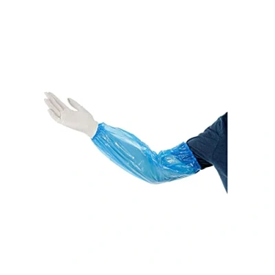 Immagine di OneProtek 100 pcs/set Manicotti Monouso in plastica impermeabile Oversleeves elastico su entrambe le estremità Taglia unica (45cm) Blu Disponible set di 1, 2, 20 (100)