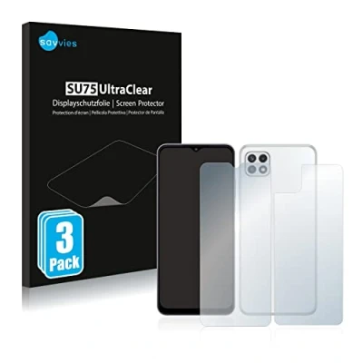 Immagine di savvies (6 Pezzi Pellicola Protettiva per Samsung Galaxy A22 5G (Fronte+Retro) Protezione Schermo Trasparente