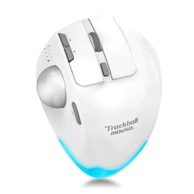 Immagine di zelotes Mouse Trackball Wireless,Mouse Bluetooth,4800DPI,8 Pulsanti,Mouse Ergonomico,Ricaricabile,Collegamento di 3 dispositivi,Mouse Senza Fili per PC,Tablets,Laptop