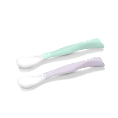 Immagine di BabyOno 2P Cucchiai in plastica per bambini con menta viola