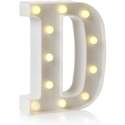Immagine di Lampada a LED con lettere dell&#039;alfabeto e numeri, decorazione per casa, festa di compleanno, eventi, luci notturne, 22 cm (D)