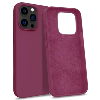 Immagine di MyGadget Custodia per iPhone 13 Pro Max Hardcase con Strato Microfibra &amp; Cover Silicone Resistente Protezione Antigraffio Antiurto Bordeaux