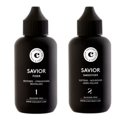 Immagine di COCUNAT Savior Trattamento Ricostruttivo e Riparatore Per Capelli Danneggiati, Fragili o Tinti Ripara Completamente la Struttura dall&#039;interno Senza Silicone 2 x 100ml