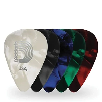 Immagine di D&#039;Addario 1CAP4 100 Confezione da Plettri Medi Assortiti Planet Waves in Celluloide, Perla