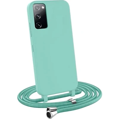 Immagine di MyGadget Cover per Samsung Galaxy S20 FE Custodia con Corda Case Cordino Opaca Antiurto Bumper Laccio Tracolla Practical Stylish Verde menta