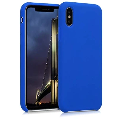 Immagine di kwmobile Cover per Apple iPhone X Custodia Back Case Smartphone in Silicone TPU Protezione Gommata blu baltico