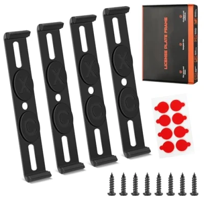 Immagine di Portatarga Senza Cornice Clip Porta Targa Auto Supporto Invisibile e Rimovibile Telaio per Autos Tutti i Veicoli Modelli