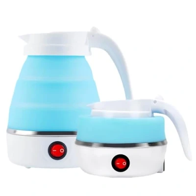 Immagine di Bollitore Pieghevole, Portatile da 600ml, Elettrico Piccolo, Acqua In Silicone, Adatto per Campeggio, Attività All&#039;aperto, Viaggi (Blu)