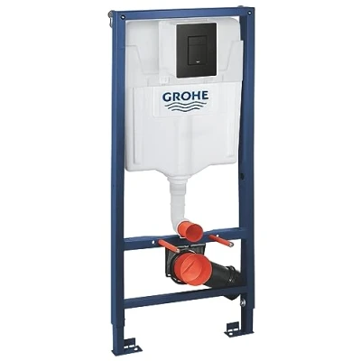 Immagine di GROHE Solido 388112430 Set 3 in 1 per WC, altezza 1,13 m, con piastra di conferma Even, colore: Nero opaco