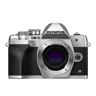 Immagine di Fotocamera Olympus OM D E M10 Mark IV con sistema Micro Quattro Terzi Olympus, sensore da 20 MP, schermo LCD, mirino elettronico, video 4K, potente messa a fuoco automatica, Wi Fi, argento
