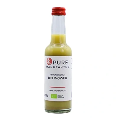 Immagine di Pure Ginger Zenzero biologico peruviano di alta qualità senza zucchero e additivi artificiali, 100% (DE ÖKO 005), 250 ml