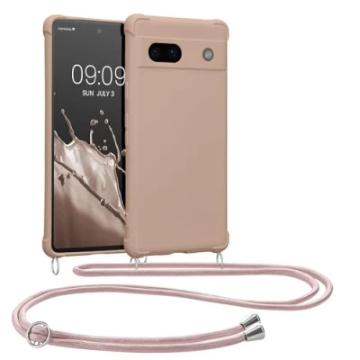 Immagine di kwmobile Custodia Compatibile con Google Pixel 7a Cover Back Case in Silicone TPU Protezione Smartphone Cordino coconut swirl