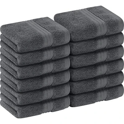 Immagine di Utopia Towels 12 Set di Asciugamani per Il Viso Premium (30 x 30 CM), Panni Altamente Assorbenti e Morbidi Bagno, Spa Palestra Lavette salvietta (Grigio)