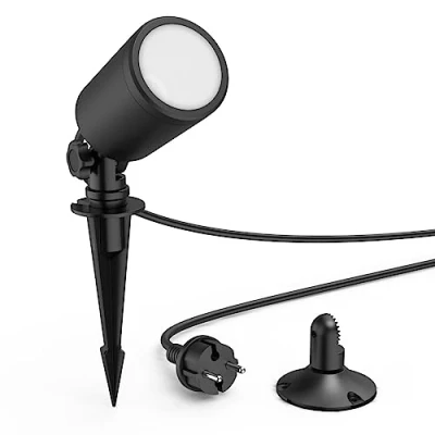 Immagine di Hama lampada da giardino (faretto LED con picchetto, esterno IP65, impermeabile, RGBW per illuminazione colorata + cambio colore, orientabile