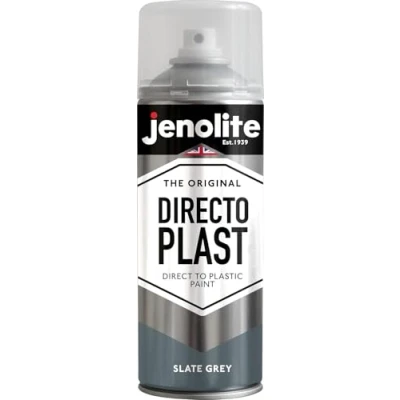 Immagine di JENOLITE Directoplast Vernice lucida GRIGIO ARDESIA 400ml spray multisuperficie Per tutti i tipi di plastica Nessun primer richiesto RAL7031