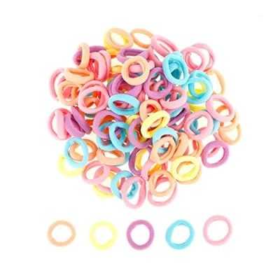 Immagine di 100 Pezzi Elastici per Capelli Bambina, Piccoli Capelli,Legami Mini Fasce Colorato Ragazze Coda di Cavallo Bambini, Lacci Bambina(M)