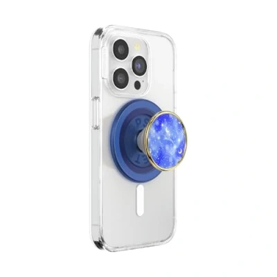 Immagine di PopSockets Impugnatura rotonda compatibile con MagSafe, anello adattatore incluso, supporto per telefono, ricarica wireless, smalto celestiale