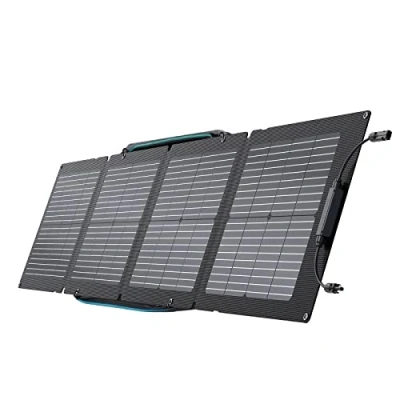 Immagine di ECOFLOW Pannello Solare Portatile 110W per Centrale Elettrica, Sistema di Ricarica Pieghevole, Concatenabile, Cavalletto Regolabile, Impermeabilità IP67, l’Uso all’Aperto, Campeggio