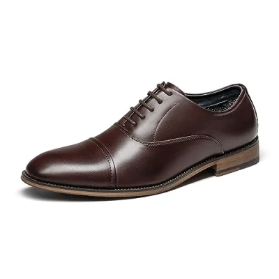 Immagine di Bruno Marc Scarpe Eleganti Uomo in Pelle Stringate Derby Basse Vintage Elegante Classiche Oxford,Size 43.5,Marrone/Scuro,PRINCE 16