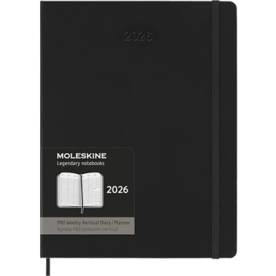 Immagine di Moleskine Weekly Planner, Agenda Settimanale Verticale Pro 12 Mesi 2025, Copertina Rigida e Chiusura Elastica, Colore Nero, Formato Extra Large 19x25 cm
