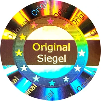 Immagine di 105 pezzi 3D ologramma originale 25 mm argento lucido sigillo di sicurezza, qualità, etichette autoadesive
