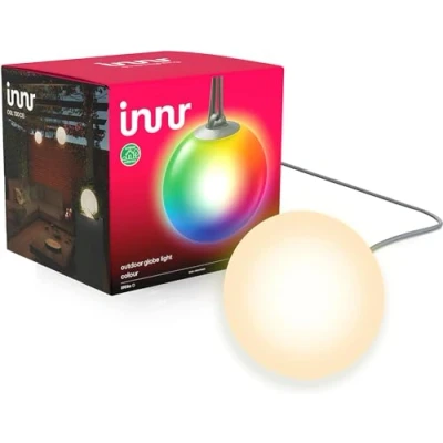 Immagine di innr Outdoor Globe Light, 1 Pack (Estensione: Richiede un Set Completo) Lampione per Esterno, 19cm Globo LED RGBW, IP65, OGL 130 CG