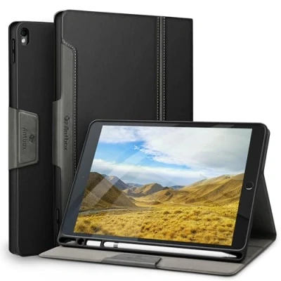Immagine di Antbox Custodia per iPad Air 3ª Generazione 2019 /iPad Pro 10,5 Pollici in Pelle PU con Portapenne, Angolo di Supporto Regolabile, Auto Sveglia/Sonno (Nero)