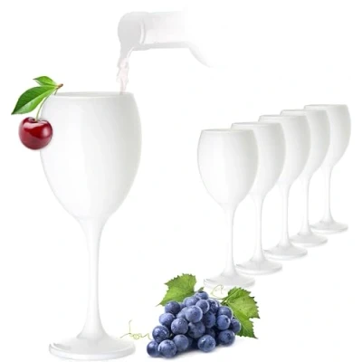 Immagine di PLATINUX Set di 6 tazze da vino in vetro massiccio per bianco, rosso e acqua, 320 ml