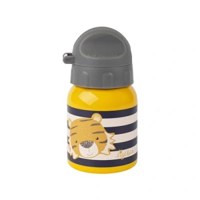 Immagine di Sigikid Tiger 25376 Borraccia in acciaio inox, 250 ml, consigliata per bambini a partire da 1 anno, robusta, prova di perdite, infrangibile