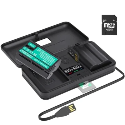 Immagine di Confezione da 2 batterie ENEL15 con Caricatore LCD USB integrato porta di tipo C per Nikon EN EL15a Z7II Z7 Z6II Z6 D850 D750 D610 D600 D500 D7500 D7200 D7100 D7000