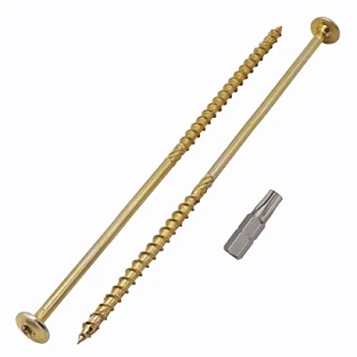 Immagine di Confezione da 20 viti per legno gialle in acciaio zincato 6,0 x 200 mm, con testa Torx, sottile, legno, parzialmente filettate (20, mm)