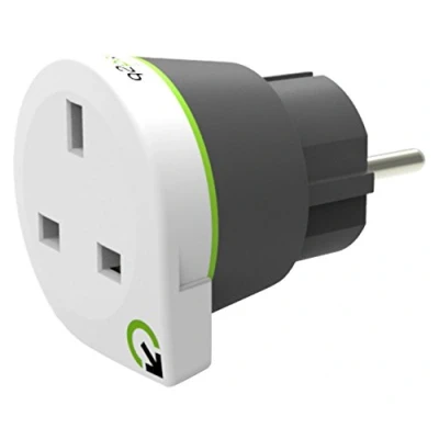 Immagine di Q2 Power United Kingdom to Europe Adattatore Universale da Viaggio con Presa a Terra Protezione Anti Scossa Kid Safe Voltaggio e Potenza Max. 100V 1000W / 250V 2500W