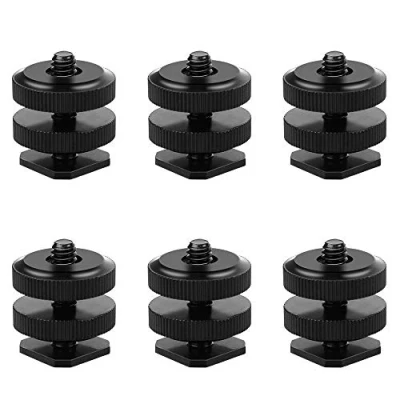 Immagine di 6 Pz montaggio slitta fotocamera su Adattatore vite per treppiede da 1/4 &quot; 20, a &quot;per attrezzatura DSLR con flash