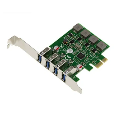 Immagine di KALEA INFORMATIQUE Scheda controller PCI EXPRESS da PCIe a USB 3.0 con 4 porte USB3 TYPE orizzontali, chipset Via VLI VL805. Staffe basso e alto profilo. Autoalimentato. ALTA POTENZA 8A.