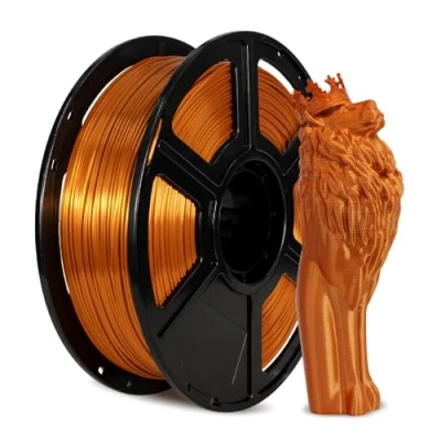 Immagine di FLASHFORGE filamento per stampante 3D, di seta 1,75 mm, bobina da 1 kg, precisione misurazione +/ 0,02 mm 3D FDM, struttura in e lucentezza ultra elevata (rame)