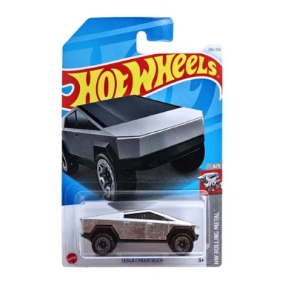 Immagine di Hot Wheels Tesla Cybertruck HW Rolling Metal 4/5 HTB55 Short Card ZAMAC Mattel 2024 1:64