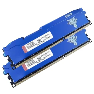 Immagine di DDR3 16GB Kit (2x8GB) Desktop Ram 1333MHz PC3 10600 Dimm Non ecc Unbuffered 1.5V 2Rx8 Dual Rank 240 Pin CL9 PC Computer Memory Udimm Componenti Memoria Upgrade Module (Blu)